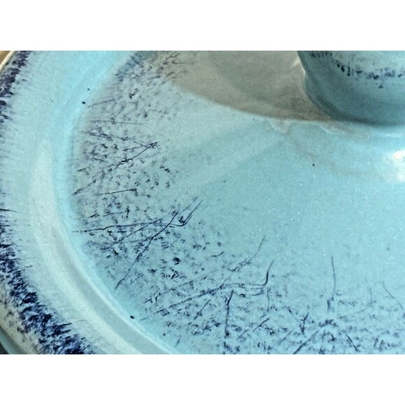 De Silva Terracotta Lt Blue Soup Bowl with handle and lid, never used 6.5x5.5" - Picture 14 of 16